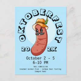 Postal Kawaii Oktoberfest Bratwurst