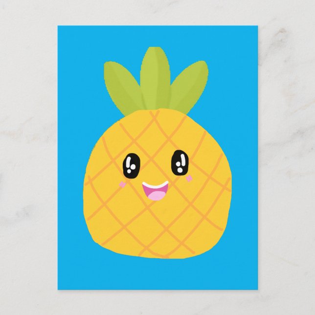 Postal Kawaii Piña Cute Tropical (Anverso)