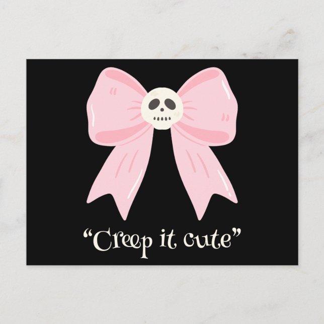 Postal Kawaii Spooky Bow, linda halloween (Anverso)