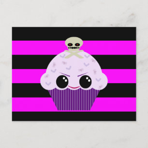 Postal Kawaii Spooky Cupakes Skull Spill Bats