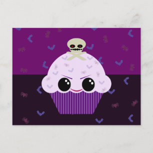 Postal Kawaii Spooky Cupakes Skull Spill Bats