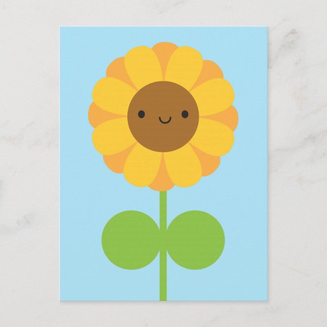 Postal Kawaii Sunflower (Anverso)