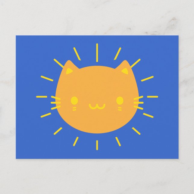 Postal Kawaii Sunshine Cat (Anverso)