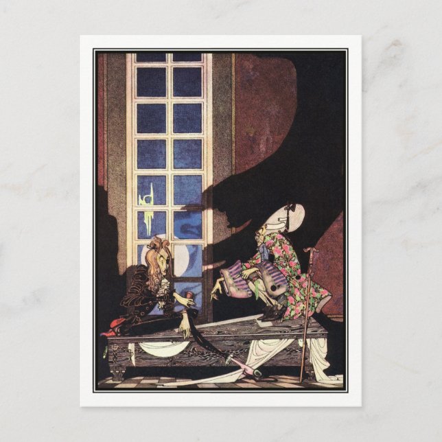 Postal Kay Nielsen - En polvo y crinolina (Anverso)