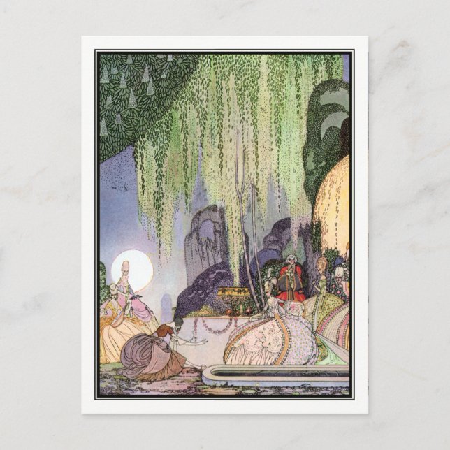 Postal Kay Nielsen - En polvo y crinolina (Anverso)