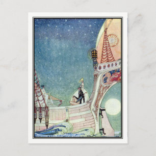 Postal Kay Nielsen - En polvo y crinolina