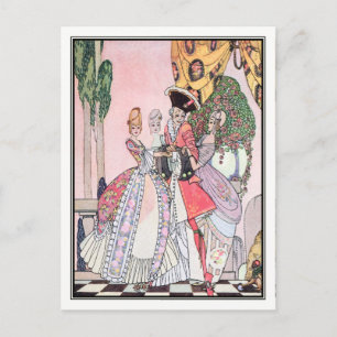 Postal Kay Nielsen - En polvo y crinolina