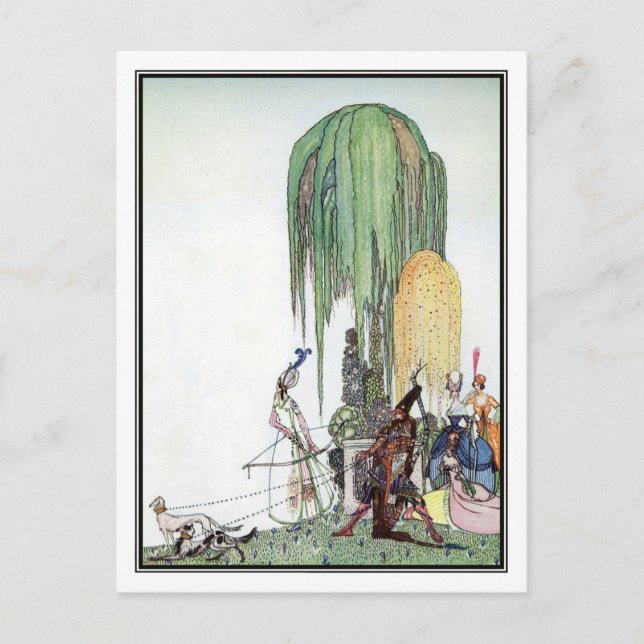 Postal Kay Nielsen - En polvo y crinolina (Anverso)