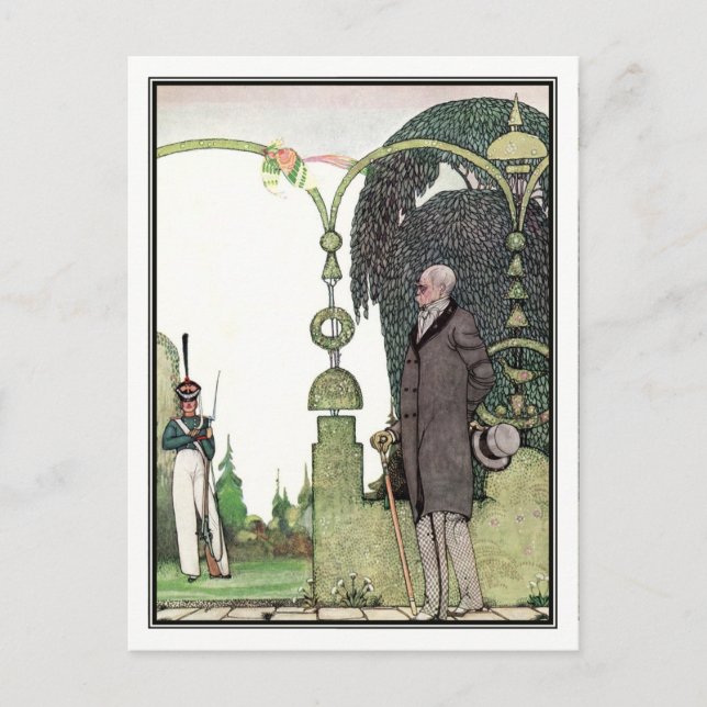 Postal Kay Nielsen - En polvo y crinolina (Anverso)