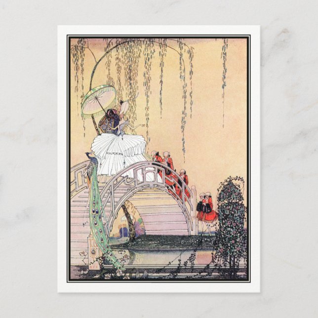 Postal Kay Nielsen - En polvo y crinolina (Anverso)