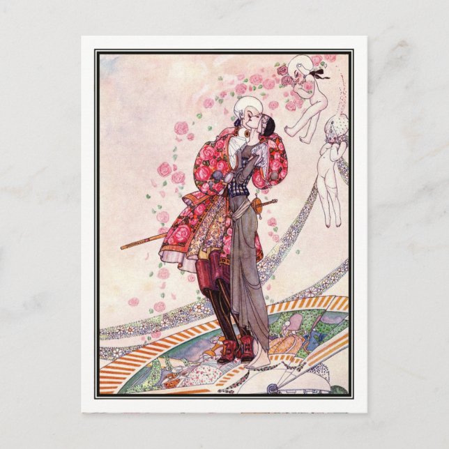 Postal Kay Nielsen - En polvo y crinolina (Anverso)