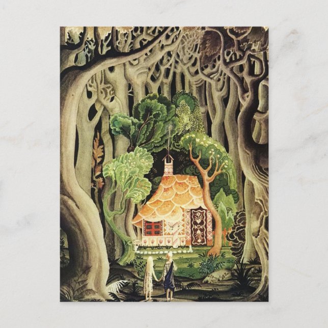 Postal Kay Nielsen Hansel y Gretel (Anverso)