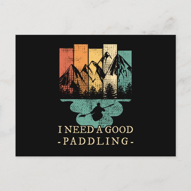 Postal Kayak Canoeing Retro (Anverso)