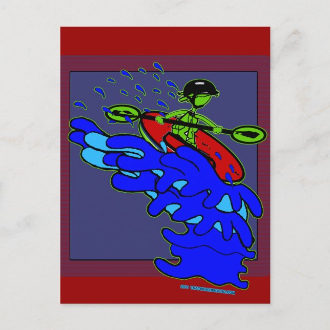 Postal Kayak sobre Camisetas y cosas de las cataratas (Anverso)