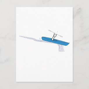 Postal Kayaker sobre el agua