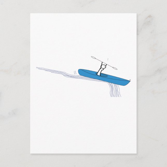 Postal Kayaker sobre el agua (Anverso)