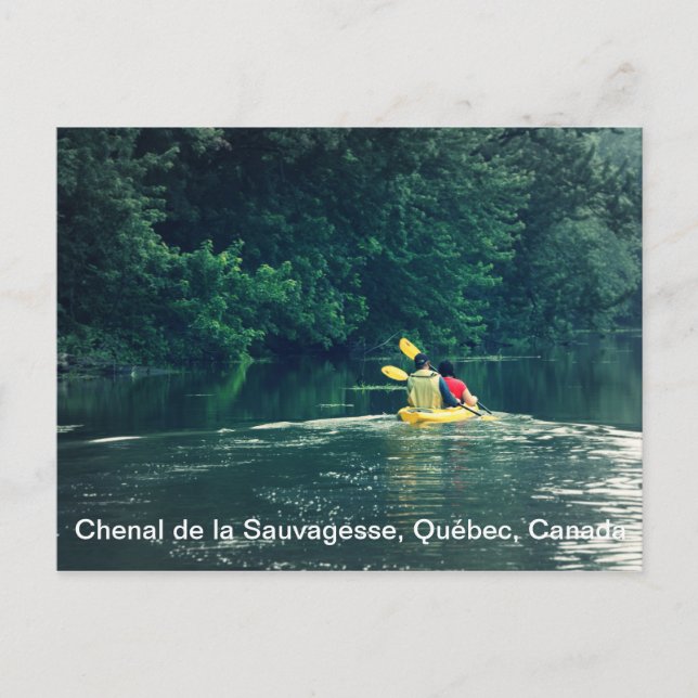 Postal Kayakers en Quebec, Canadá (Anverso)