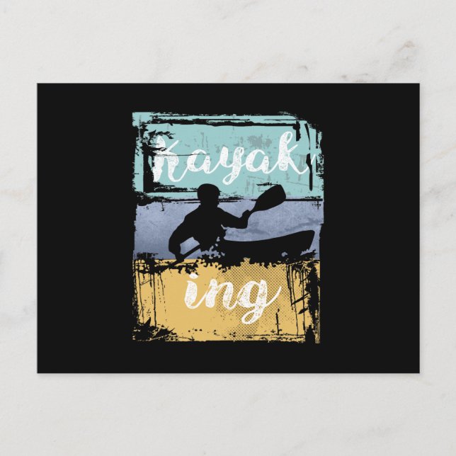 Postal Kayaking Tee - Vintage Retro Kayak (Anverso)