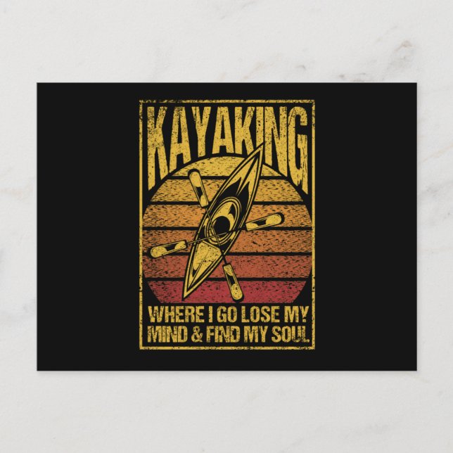 Postal Kayaking Where I lose my mind Funny (Anverso)