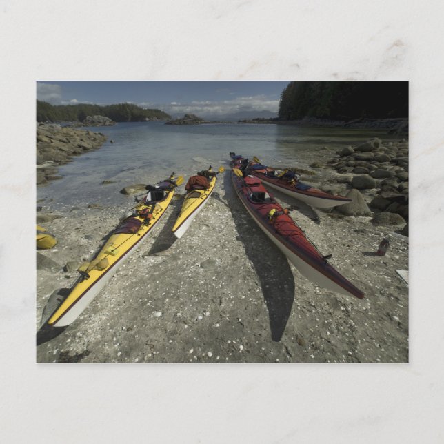 Postal Kayaks en la isla Dicebox, grupo Broken Island, (Anverso)