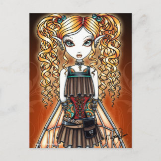 Postal "Kayla" Steampunk Fairy Close Postcard