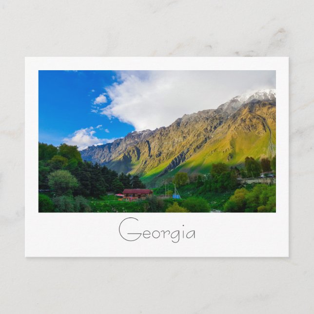 Postal Kazbegi Georgia cautiva la naturaleza de las monta (Anverso)