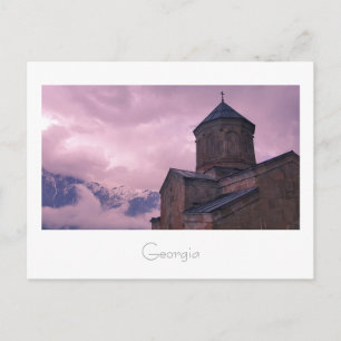 Postal Kazbegi Georgia Gergeti Church Mountain Landscape