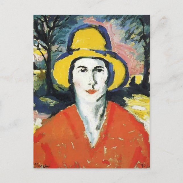 Postal Kazimir Malevich - Retrato de mujer en Gorra amari (Anverso)