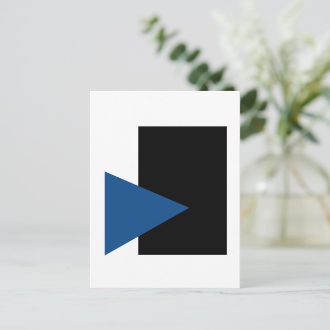 Postal Kazimir Malevich Triángulo Azul Y Rectángulo Negro (Anverso de pie)