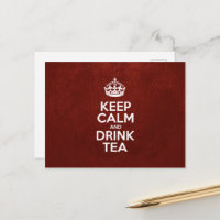Keep Calm and Drink Tea, Red Leather, Crown
