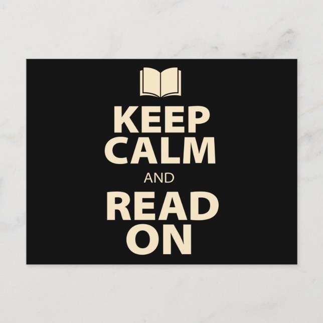 Postal Keep Calm and Read On Book (Anverso)