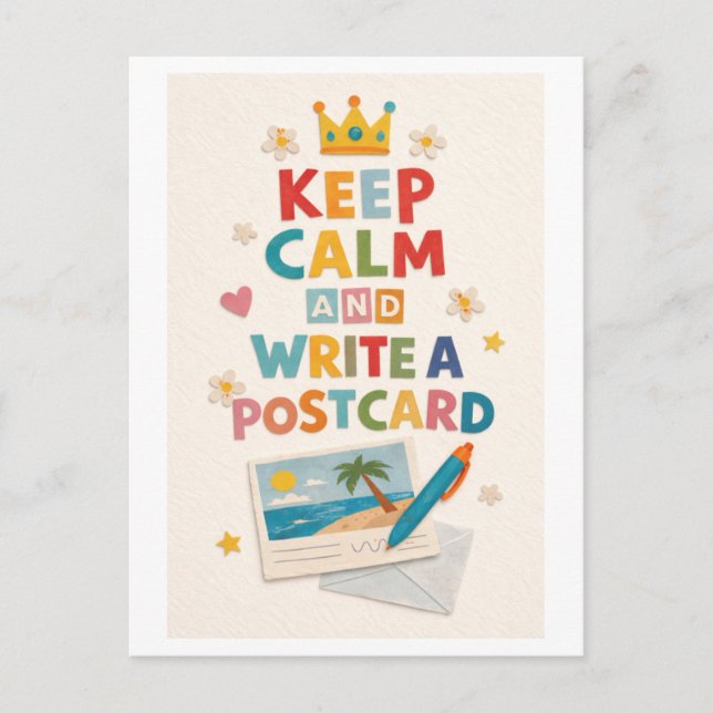 Postal "Keep Calm and Write a Postcard" (Anverso)