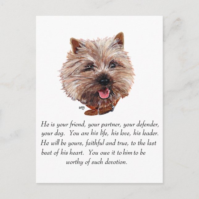 Postal Keepsake Cairn Terrier - Hombre (Anverso)