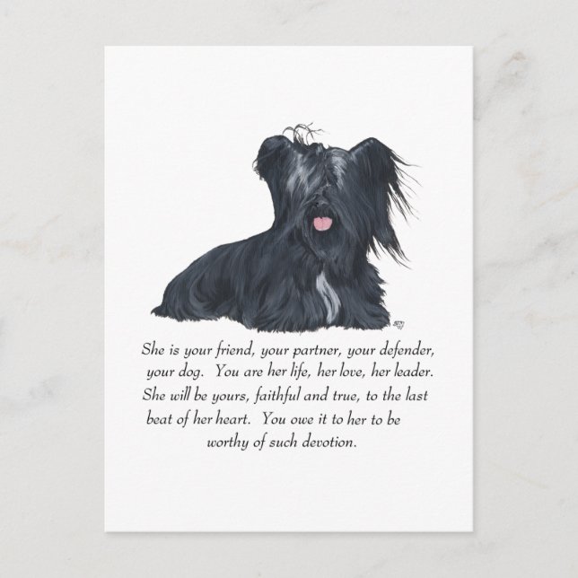 Postal Keepsake de Skye Terrier FEMALE (Anverso)