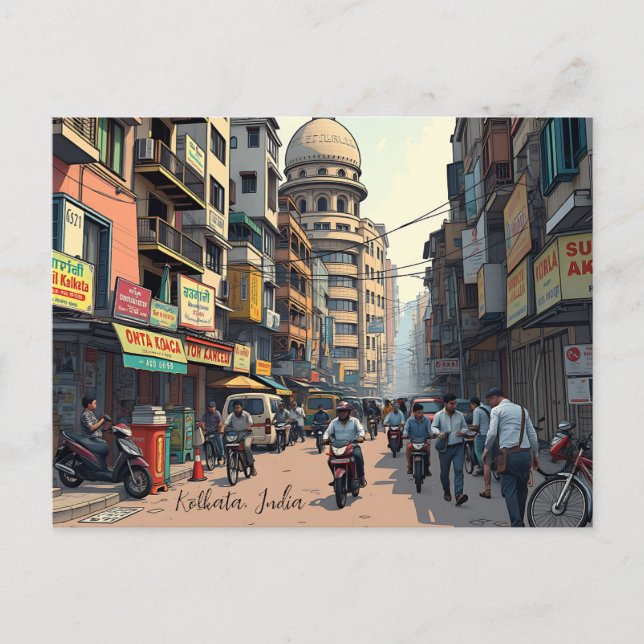 Postal Keepsake Souvenir para el centro de Kolkata, India (Anverso)