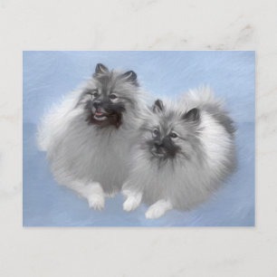 Postal Keeshond Pair de Kees pintura animal original