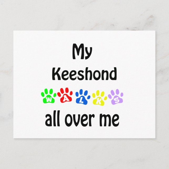 Postal Keeshond Walks Design (Anverso)