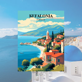 Postal Kefalonia, Ilustracion de Grecia