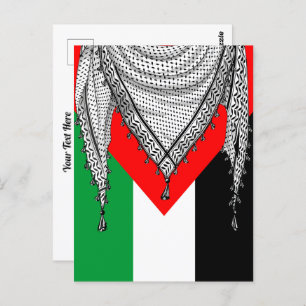 Postal Keffiyeh palestino Scarf tejido tradicional