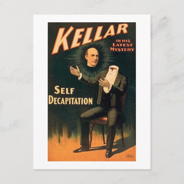 Postal Kellar, el mago - auto desnutrición - cosecha (Anverso)