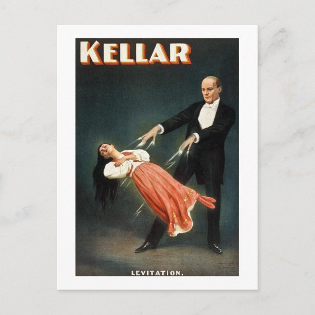 Postal Kellar la levitación magiciana - Anuncio de época (Anverso)