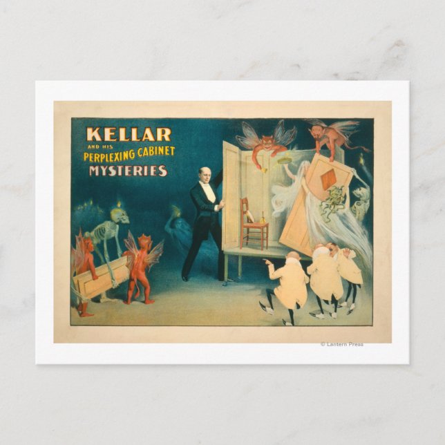 Postal Kellar y su desconcertante gabinete misterian a Ma (Anverso)