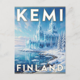Postal Kemi Castillo de Nieve Finlandia Viajes de Inviern