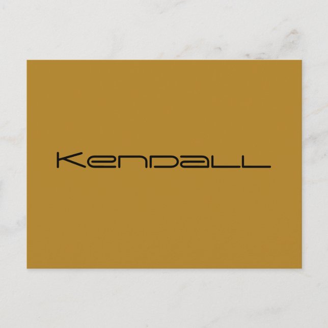 Postal Kendall, nombre del personaje negro huérfano, geom (Anverso)