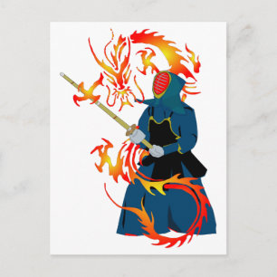 Postal Kendo Swordsman y Fire Dragon