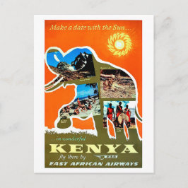 Postal Kenia, África, haz una cita con un sol, viajar