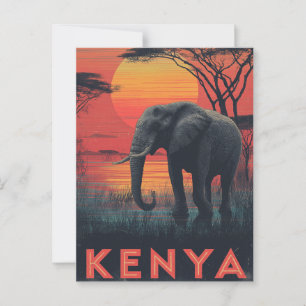 Postal Kenia Elephant vintage