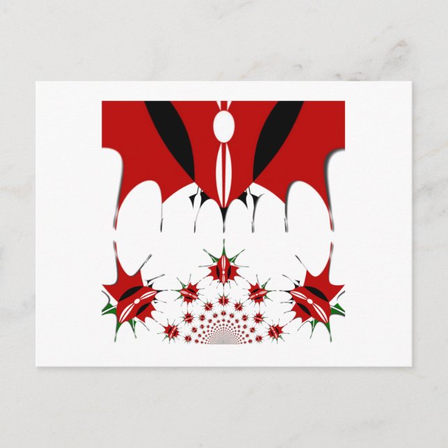 Postal Kenia mágica: Simetría de la modernidad de la here (Anverso)