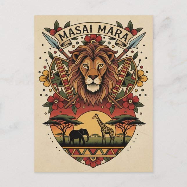 Postal Kenia Masai Mara (Anverso)