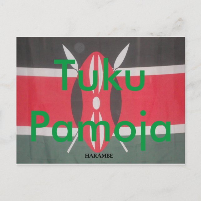 Postal Kenia Tuko Pamoja Kenia estamos juntos con postale (Anverso)